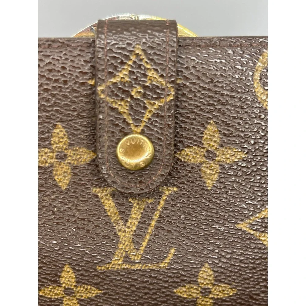 Louis Vuitton Monogram Viennois Kiss lock Wallet‎ Coin Purse#360